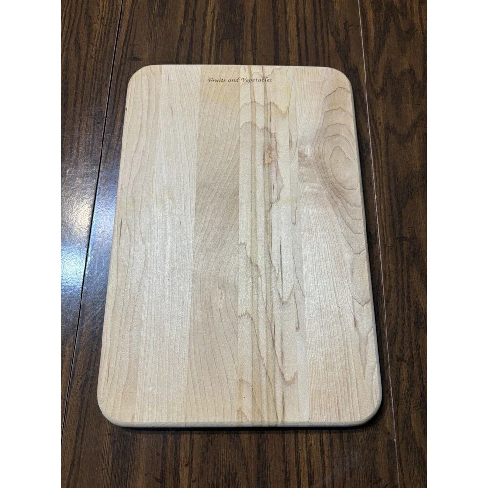 Reversible Wood Cutting Board 15x10 Dual Sided Meat & Poultry/Fruit & Vegetables